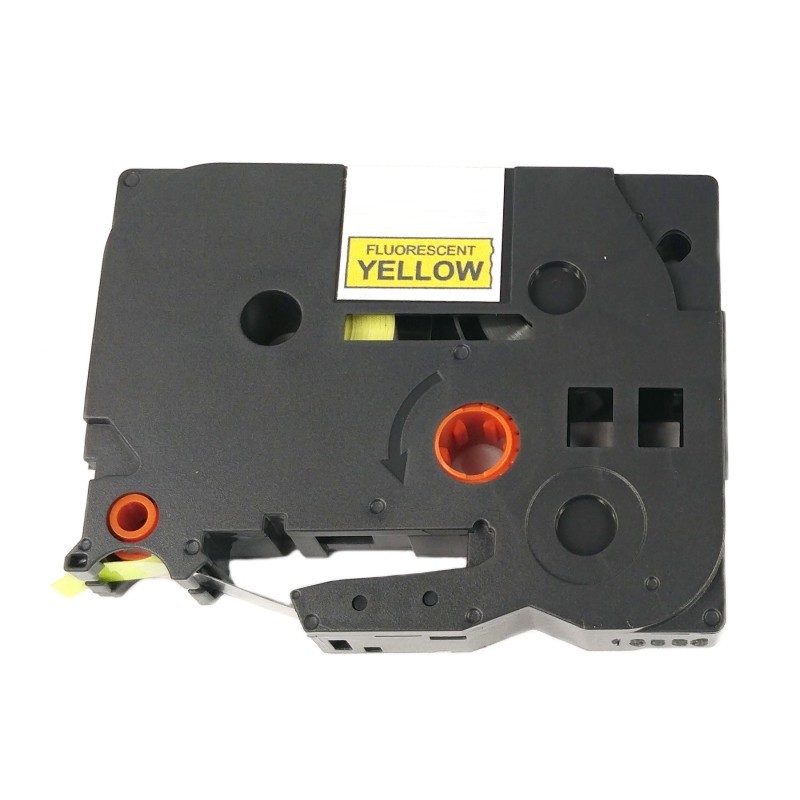 Páska - BROTHER TZE-C11 - 6 mm signální žlutá - černý tisk - kompatibilní