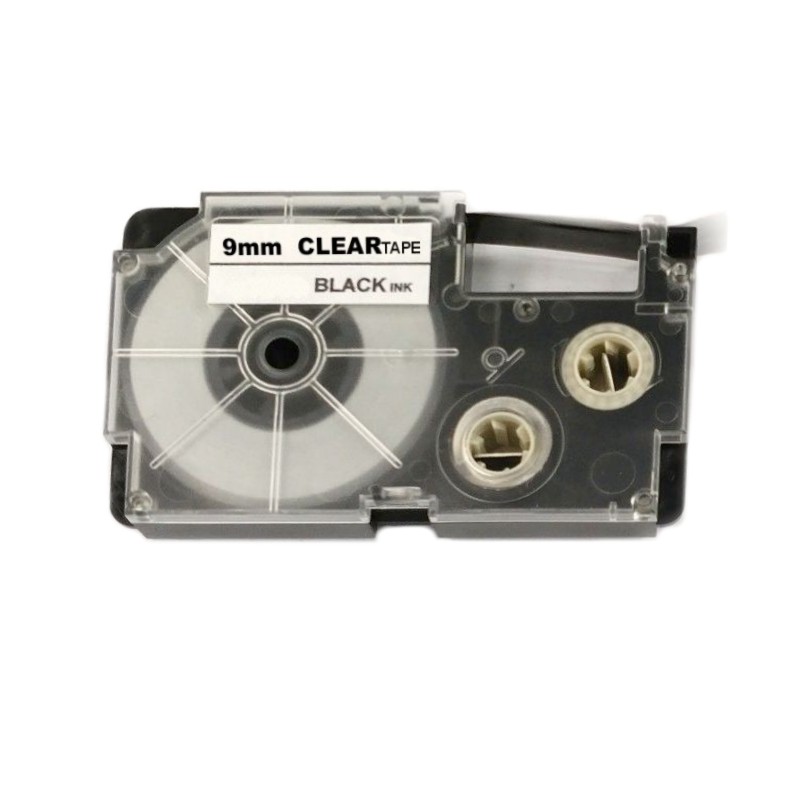 Páska - CASIO XR-9X1 - 9 mm průhledná - černý tisk - kompatibilní