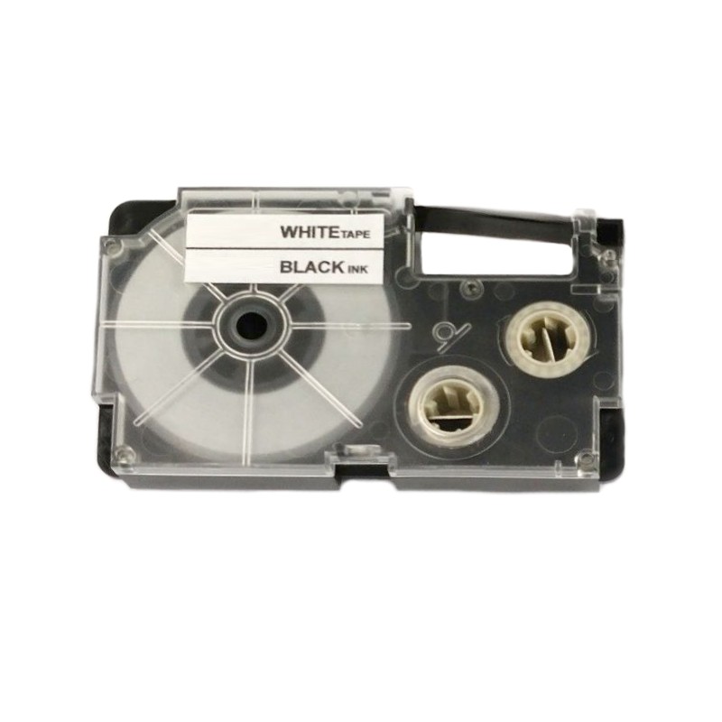 Páska - CASIO XR-9HMWE - 9 mm bílá - černý tisk - flexibilní - kompatibilní