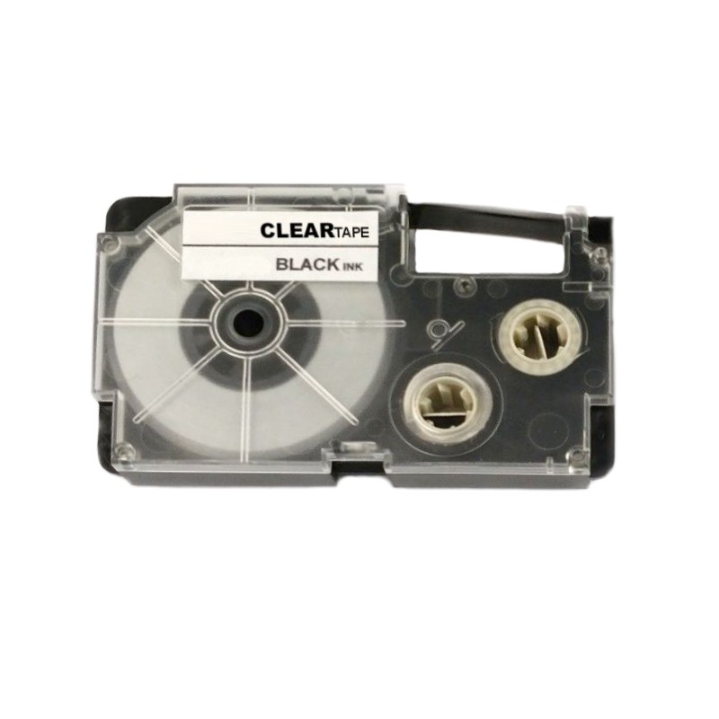 Páska - CASIO XR-12X1 - 12 mm průhledná - černý tisk - kompatibilní