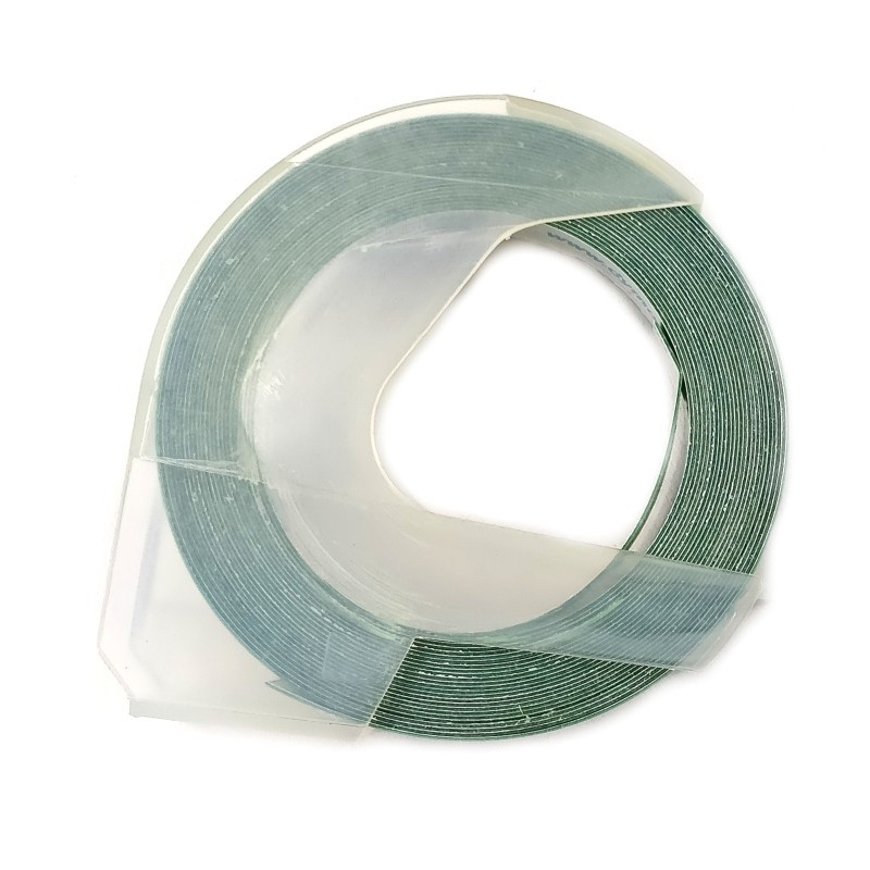 Páska pro mechanické štítkovače - DYMO S0898160, 520108 - zelená, bílý tisk - 9mm x 3m - kompatibilní