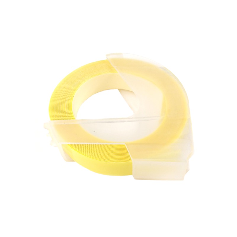 Páska pro mechanické štítkovače - DYMO S0898220, 520113 - světle žlutá, bílý tisk - 9mm x 3m - kompatibilní