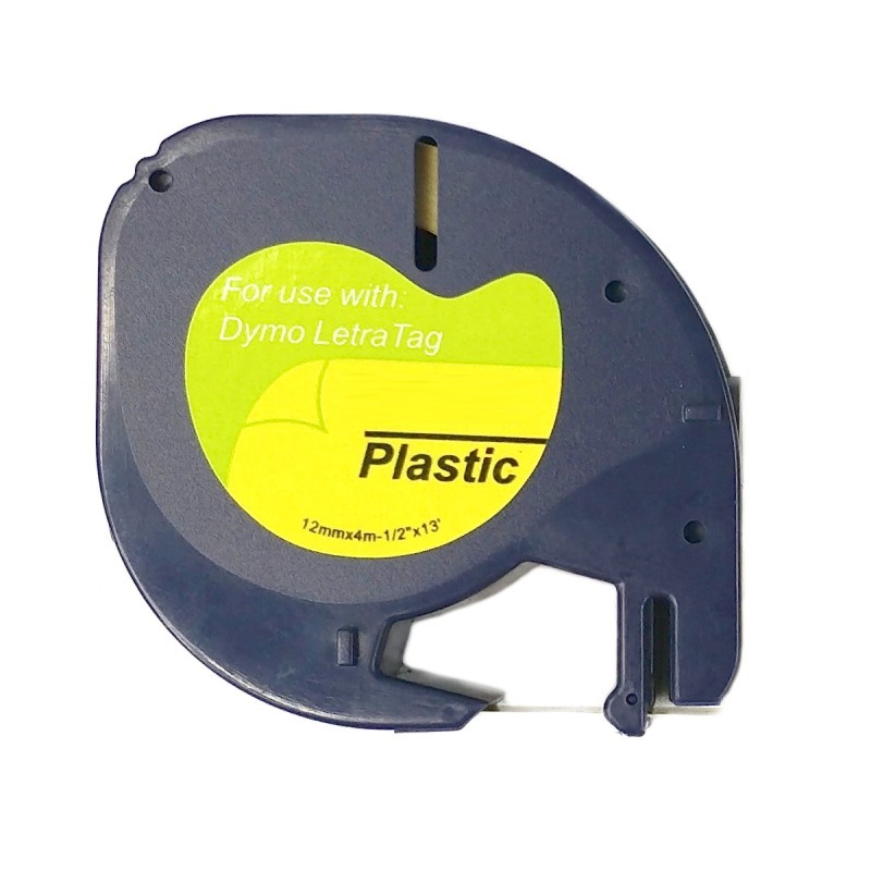 Páska - DYMO 59422, S0721560 - 12 mm bílá - černý tisk ( Plastic pro LetraTag) - kompatibilní