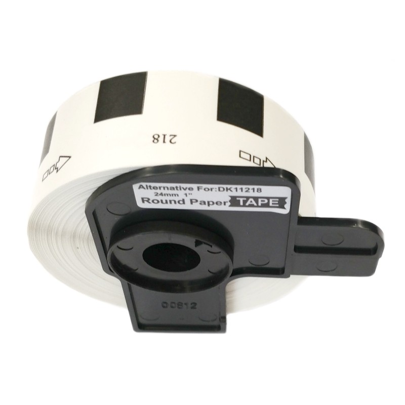 Etikety / štítky pro tiskárny BROTHER QL - typ DK-11218 - kompatibilní - kulaté průměr 24 mm - 1000 ks, bílá