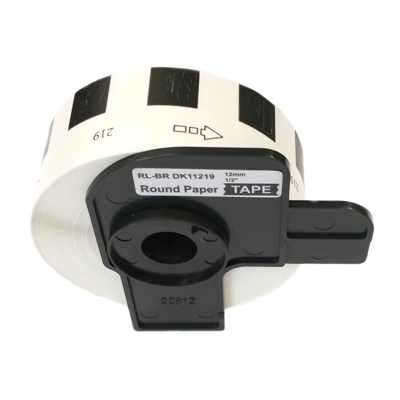 Etikety / štítky pro tiskárny BROTHER QL - typ DK-11219 - kompatibilní - kulaté průměr 12 mm - 1200 ks, bílá