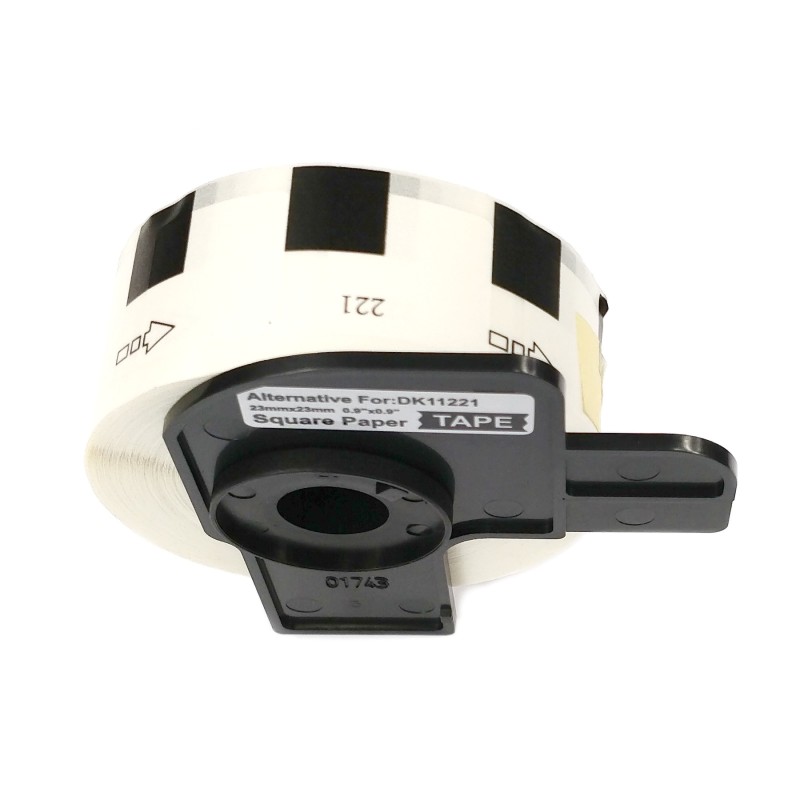 Etikety / štítky pro tiskárny BROTHER QL - typ DK-11221 - kompatibilní - 23 mm x 23 mm - 1000 kusů, bílá ( čtvercové štítky)