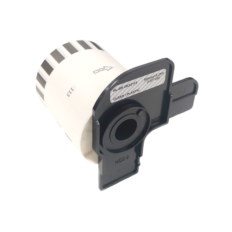 Etikety / štítky pro tiskárny BROTHER QL - typ DK-22113 - kompatibilní - 62 mm x 15,24 m, průhledná ( filmová role)
