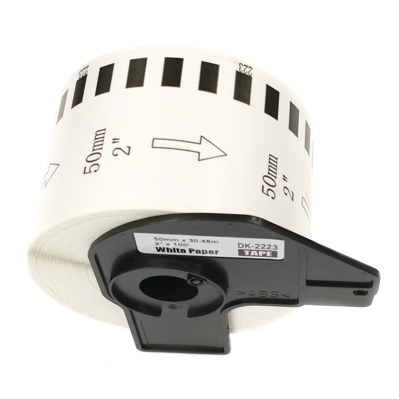 Etikety / štítky pro tiskárny BROTHER QL - typ DK-22223 - kompatibilní - 50 mm x 30,48 m, bílá ( papírová samolepicí role)