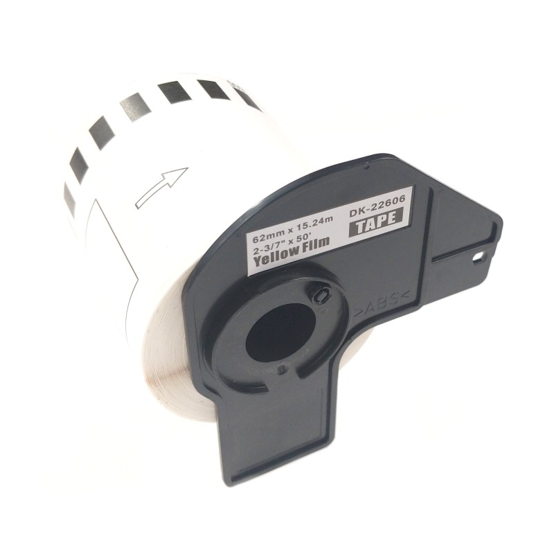 Etikety / štítky pro tiskárny BROTHER QL - typ DK-22606 - kompatibilní - 62 mm x 15,24 m, žlutá ( filmová role)
