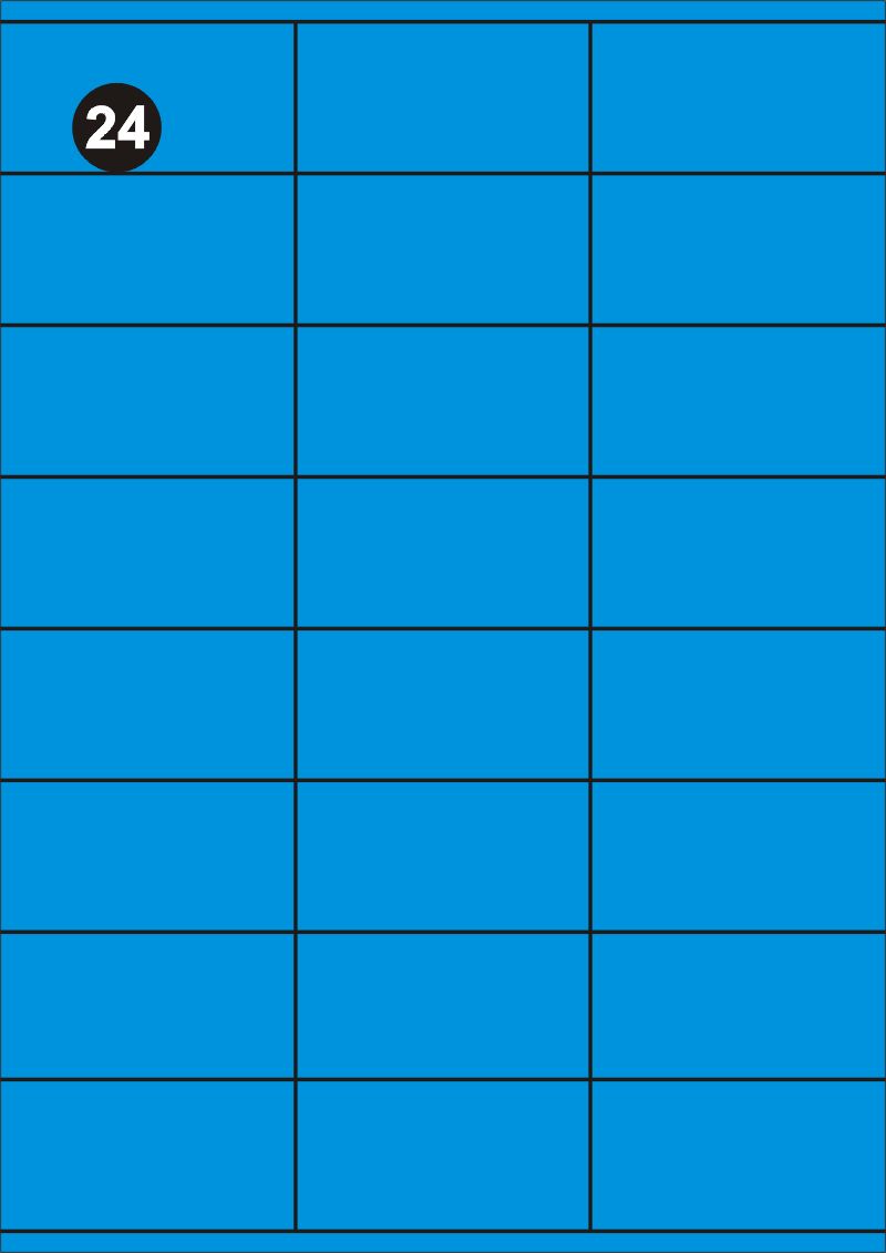 Samolepící etikety 70x36 mm, A4 - modré FOPRINT ( balení 20 listů)