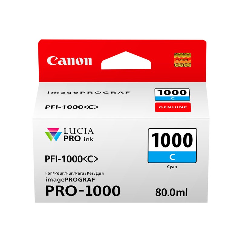 Inkoustová kazeta - CANON PFI-1000C, 0547C001 - cyan - originál