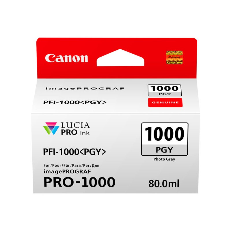 Inkoustová kazeta - CANON PFI-1000PGY, 0553C001 - photo gray - originál