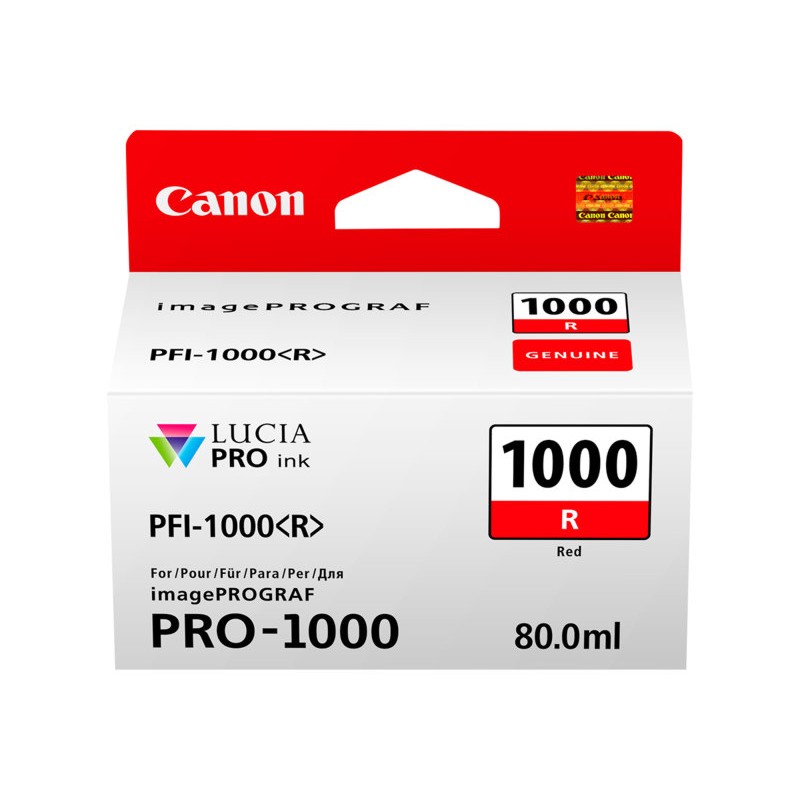 Inkoustová kazeta - CANON PFI-1000R, 0554C001 - red - originál