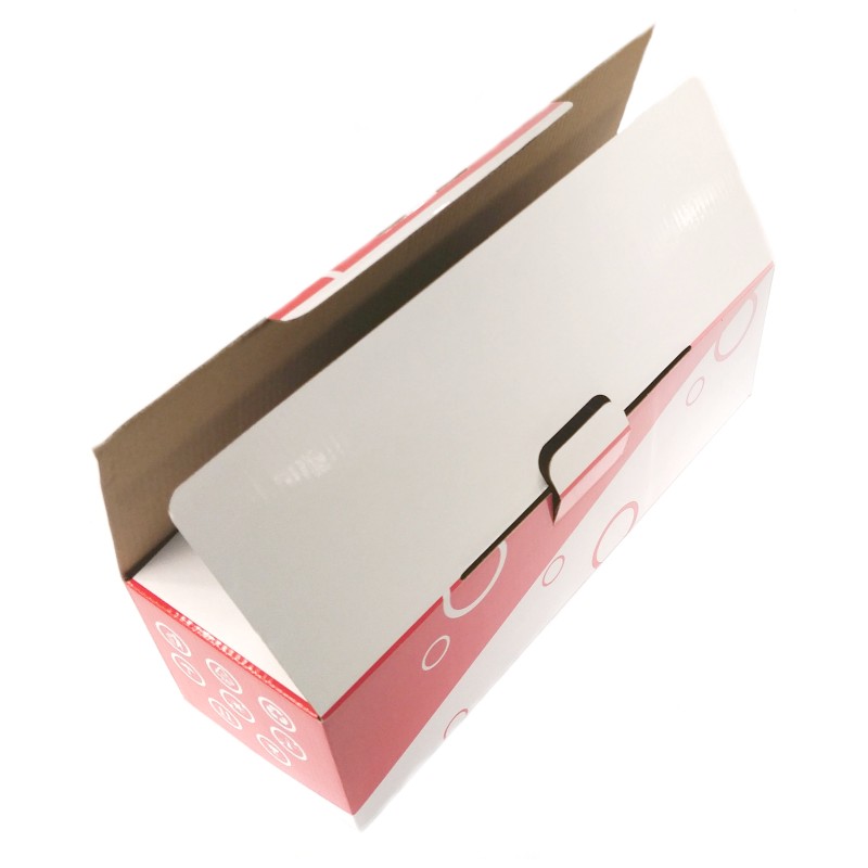 Univerzální papírová krabice na tonerové kazety červeno-bílá lesklá ( typ B)