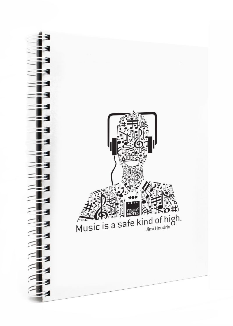 Záznamová kniha A4 MUSIC J.Hendrix bílé desky