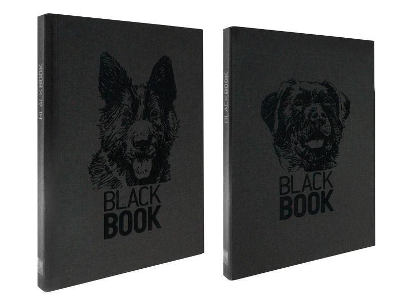 Zápisník A4 BLACK BOOK DOGS černý