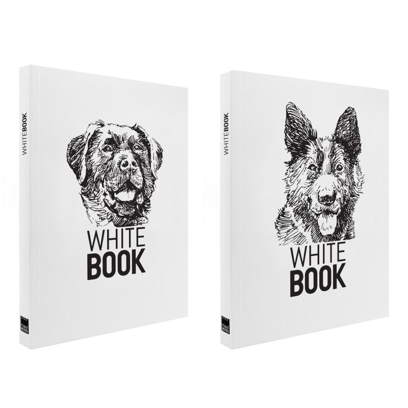 Zápisník A5 WHITE BOOK DOGS bílý (2ks)